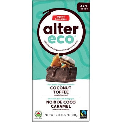 ALTER ECO Épicerie Chocolat coco et caramel bio 80g