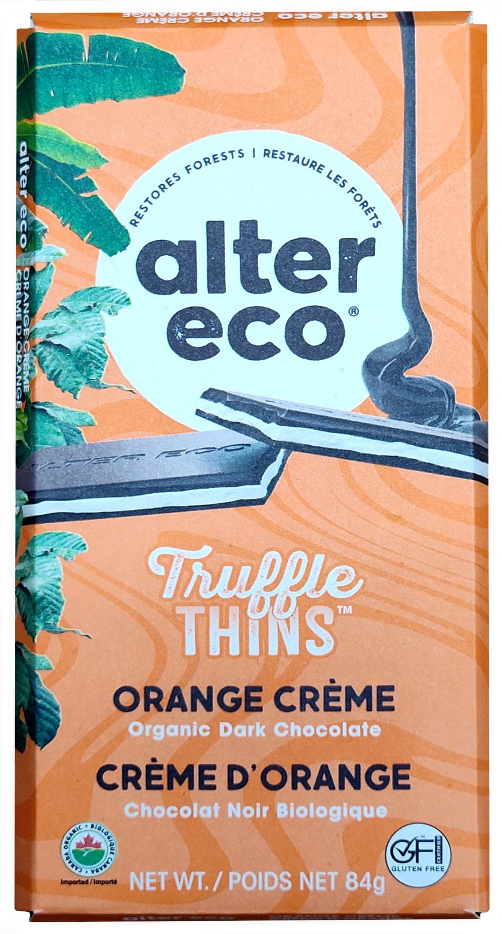 ALTER ECO Épicerie Chocolat noir truffle mince crème d'orange bio 84g