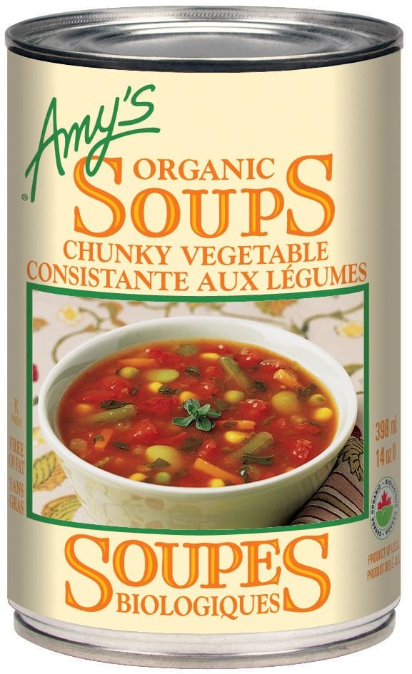 AMY'S Épicerie Soupe aux  légumes bio 398ml