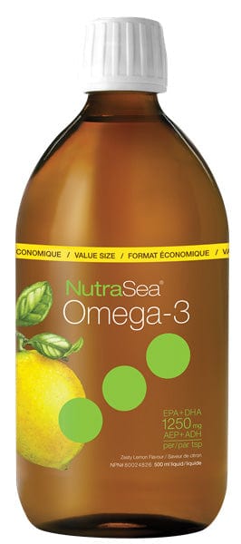 ASCENTA Suppléments NutraSea Omega 3 EPA+DHA 1 250mg (saveur citron) 500ml