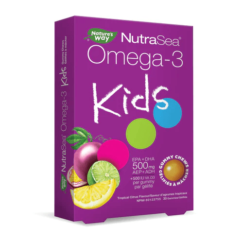 ASCENTA Suppléments NutraSea Omega-3 kids ( saveur fruits tropicaux) 30gummies