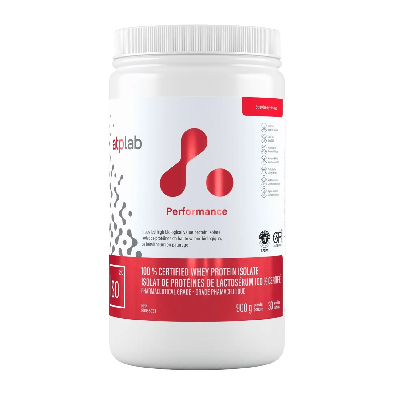 ATP (ATHLETIC THERAPEUTIC PHARMA) Suppléments ISO Isolat 100% de protéine (fraise) 900g