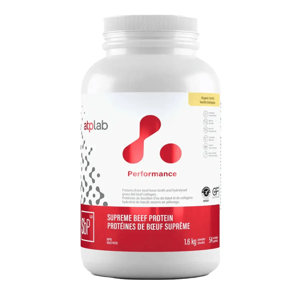 ATP (ATHLETIC THERAPEUTIC PHARMA) Suppléments Protéines de bœuf suprême bio (vanille) 1,6kg