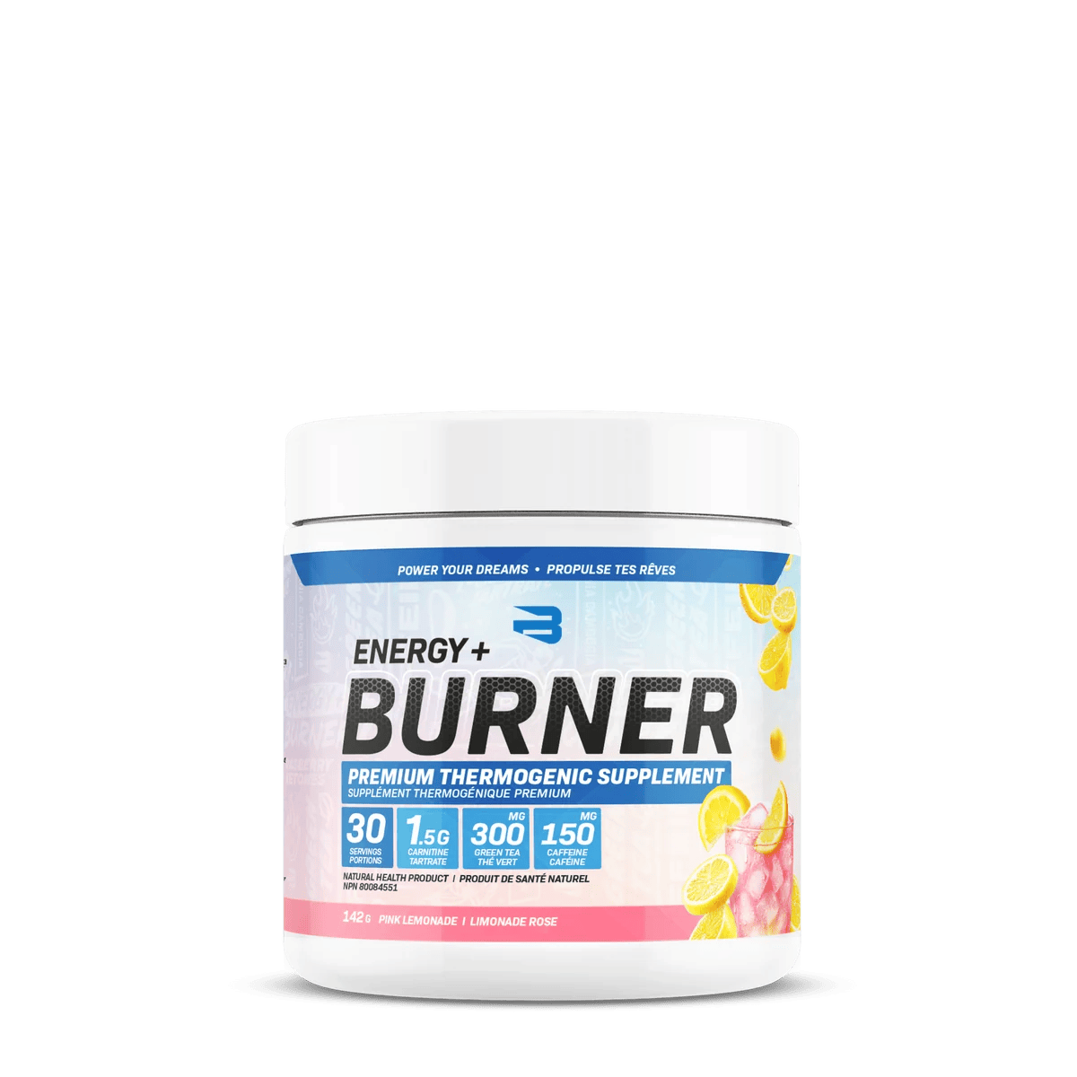 BELIEVE SUPPLEMENTS Suppléments Energy + burner (limonade rose) 142g