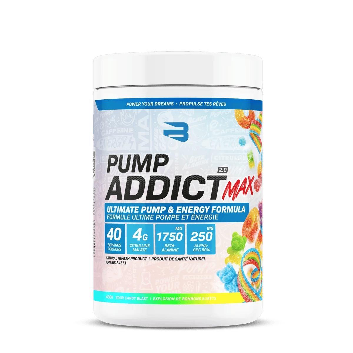 BELIEVE SUPPLEMENTS Suppléments Pump addict max 2,0 (explosion de bonbons surettes) 430g