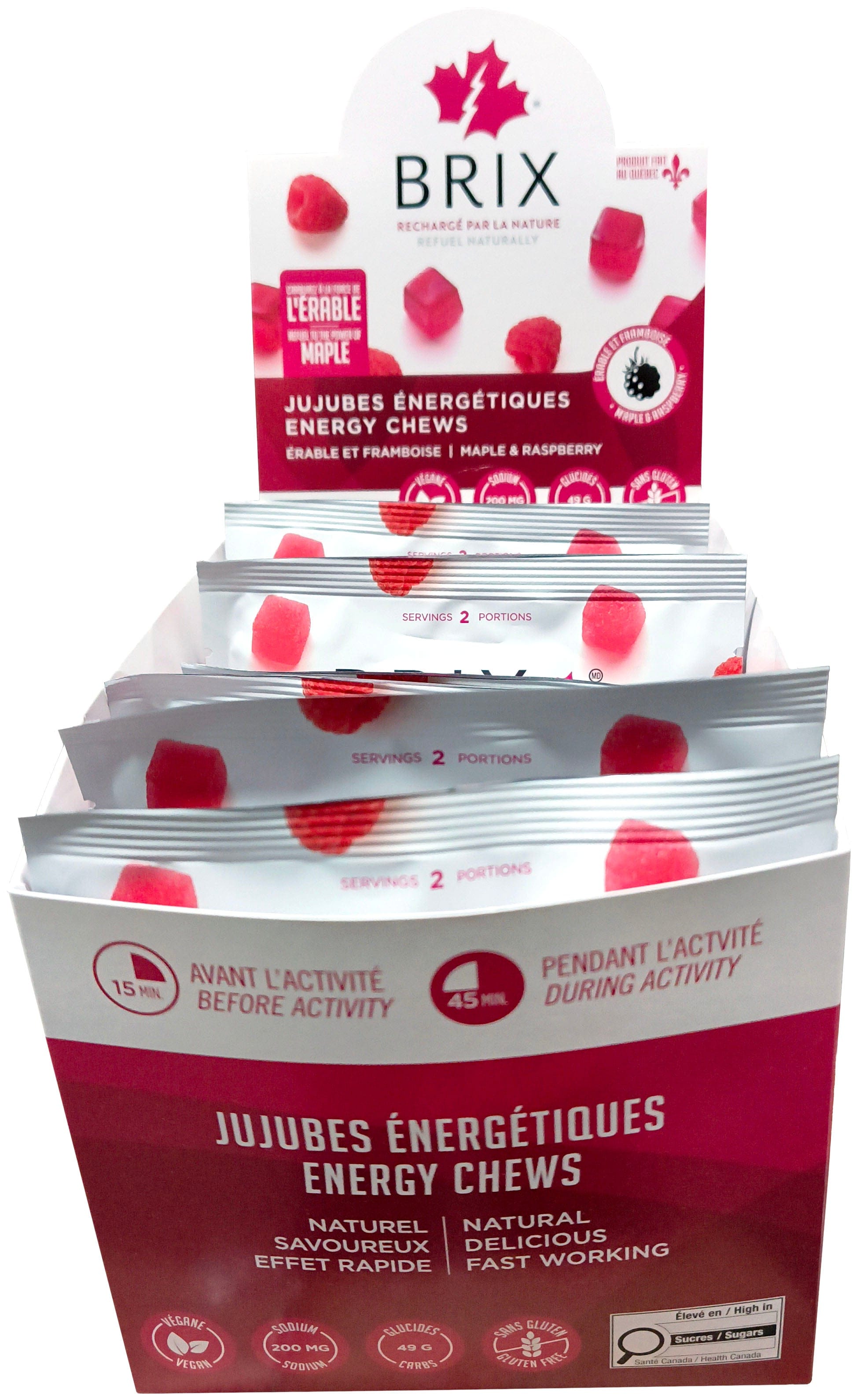 BRIX Suppléments Jujubes énergétiques (érable et framboise) 12x59g