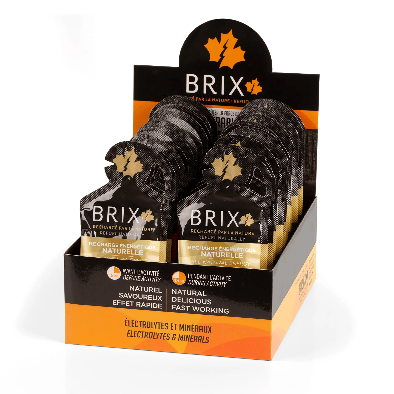 BRIX Suppléments Recharge énergétique naturelle (érable et gingembre) 24x38g