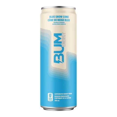 BUM ENERGY Suppléments Boisson énergisante avec caféine (cône de neige bleu/framboise bleue) 355ml