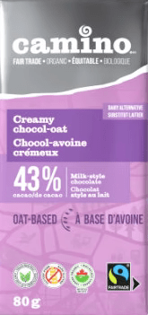 CAMINO Épicerie Chocolat chocol-avoine crémeux à l'avoine bio 80g