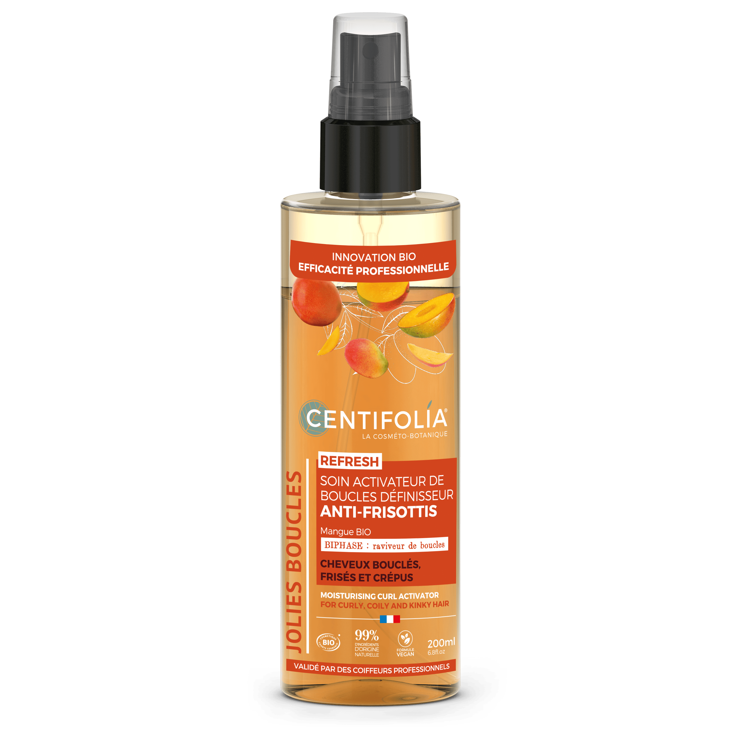 CENTIFOLIA Soins & beauté Soin activateur de boucles définisseur anti-frisottis (cheveux bouclés, frisés et crépus) (mangue) 200ml