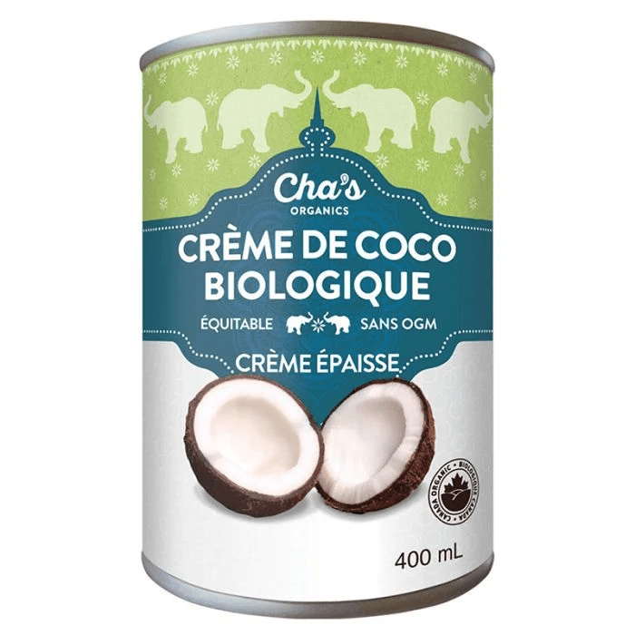 CHA'S ORGANIC Épicerie Crème épaisse de coco bio 400ml