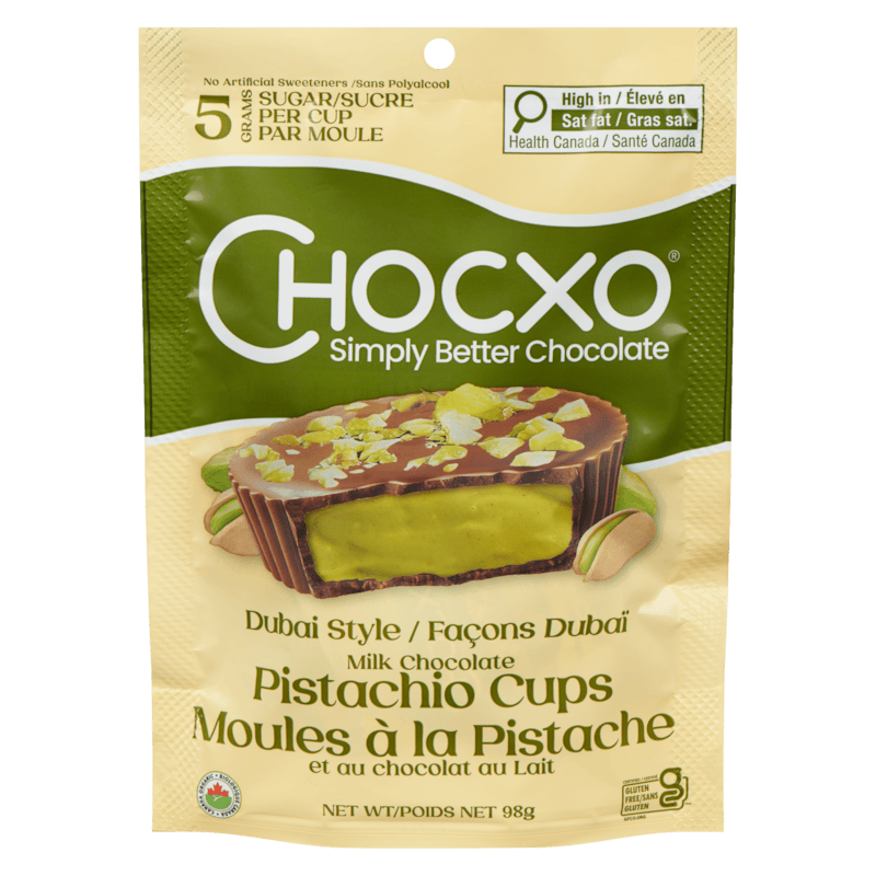 CHOCXO Épicerie Moules à la pistache et chocolat au lait façon Dubaï 98g
