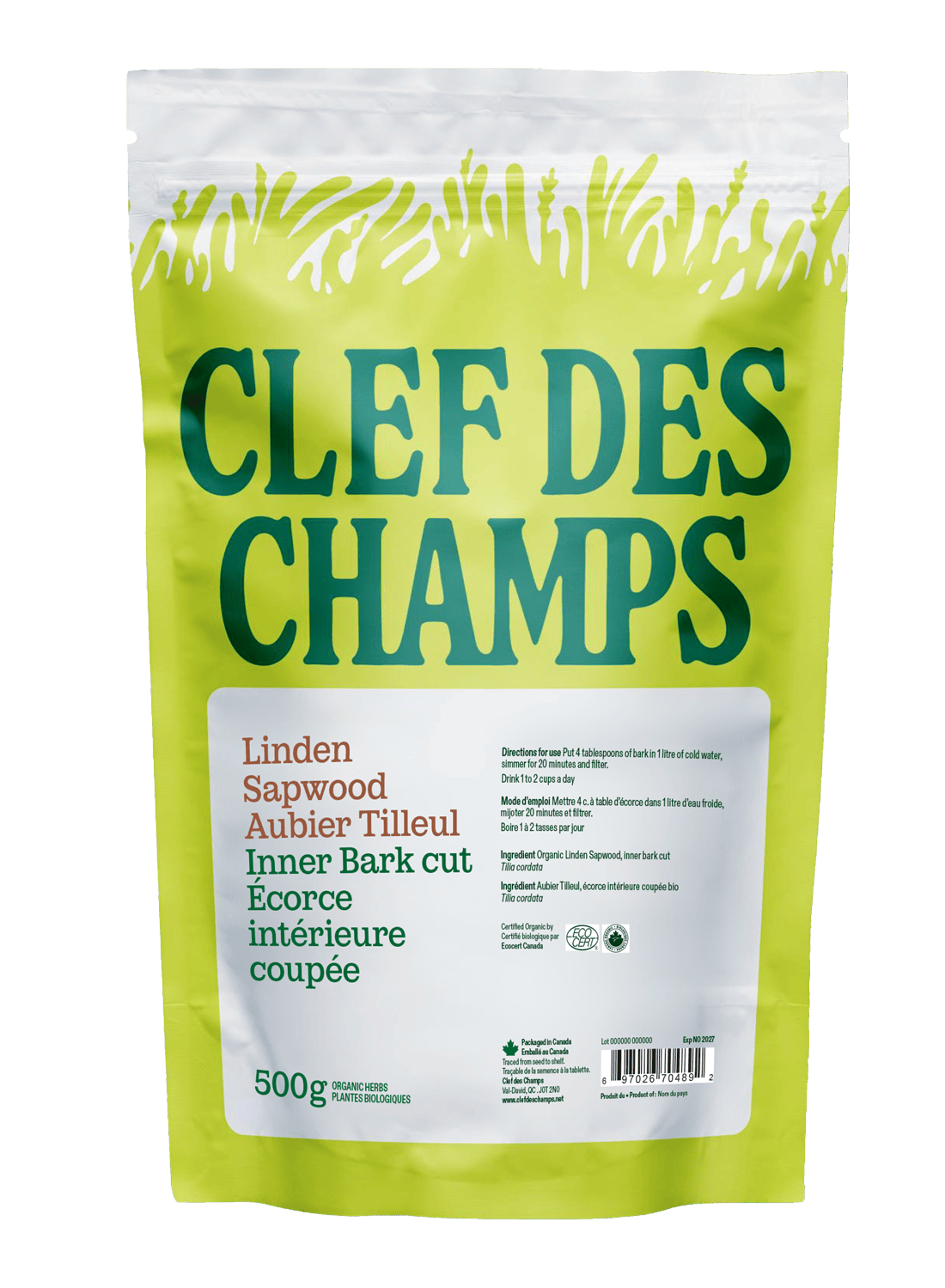 CLEF DES CHAMPS Suppléments Aubier Tilleul (écorce intérieure coupée) bio 500g