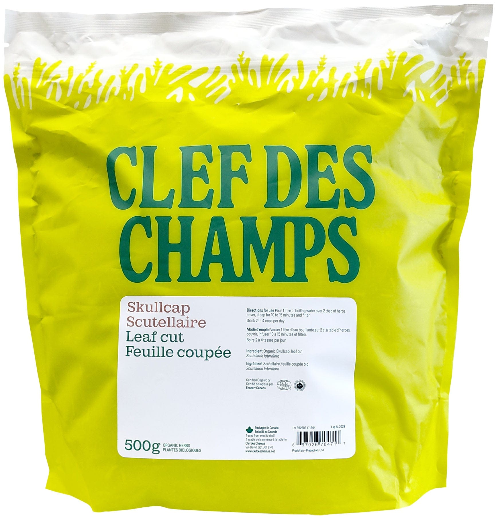 CLEF DES CHAMPS Suppléments Scutellaire (herbe) 500g