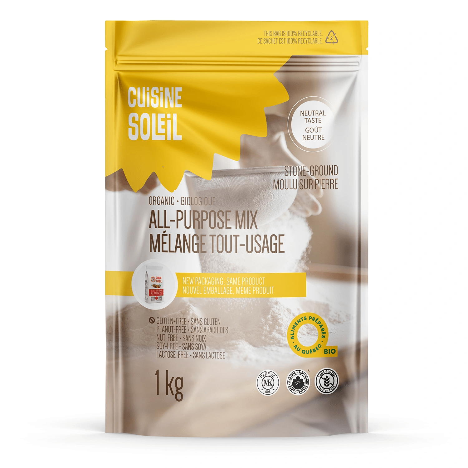 CUISINE SOLEIL Épicerie Farine mélange tout-usage bio 1kg