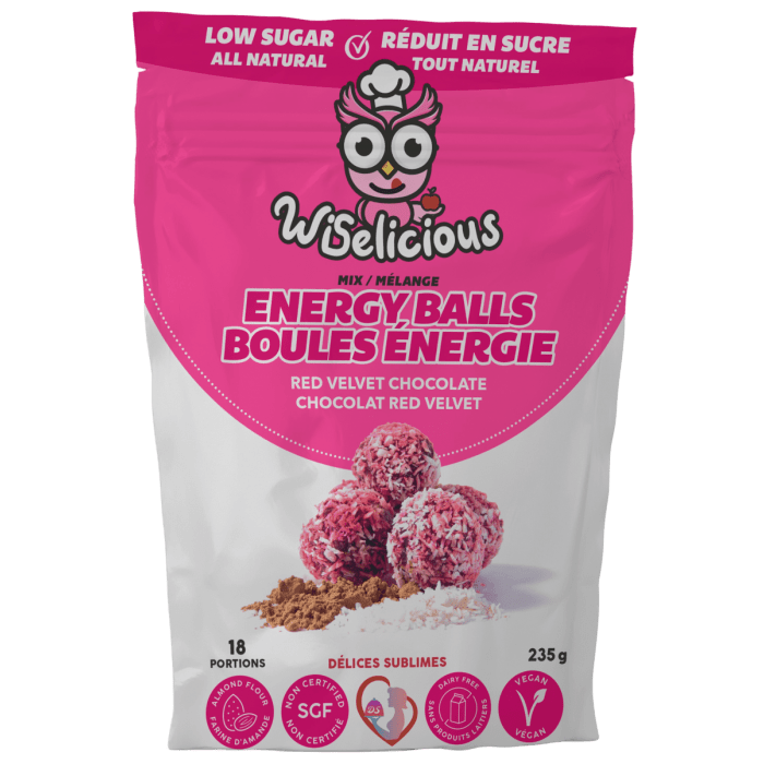 DÉLICES SUBLIMES Épicerie Wiselicious - Mélange pour Boules énergie chocolat red velvet 335g
