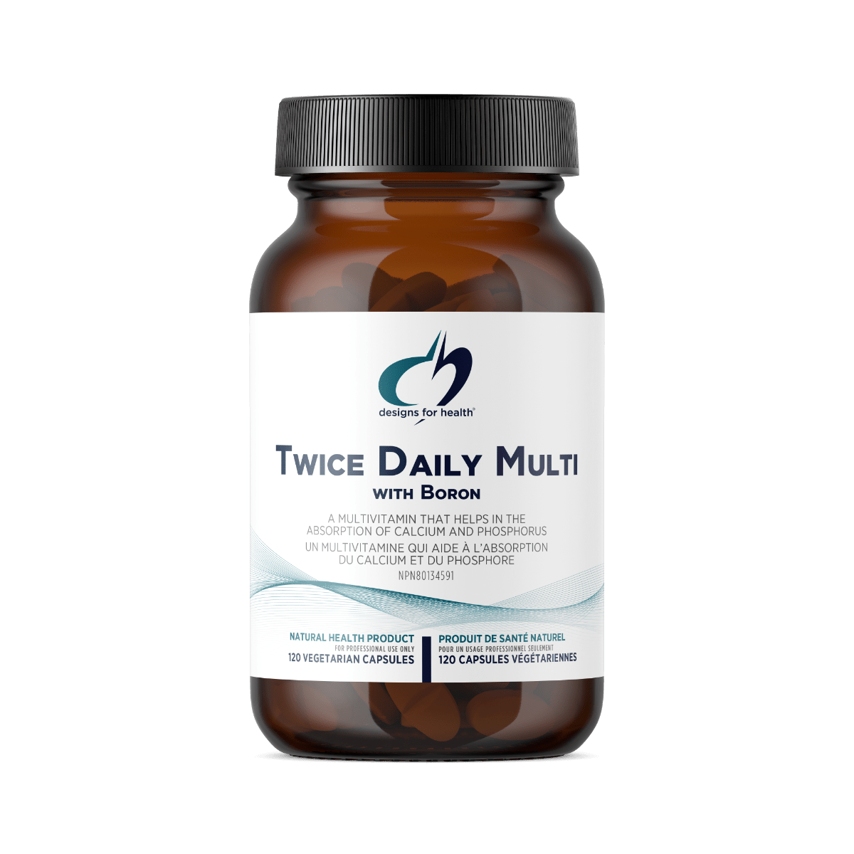 DESIGNS FOR HEALTH Suppléments Twice daily multi avec bore 120vcaps