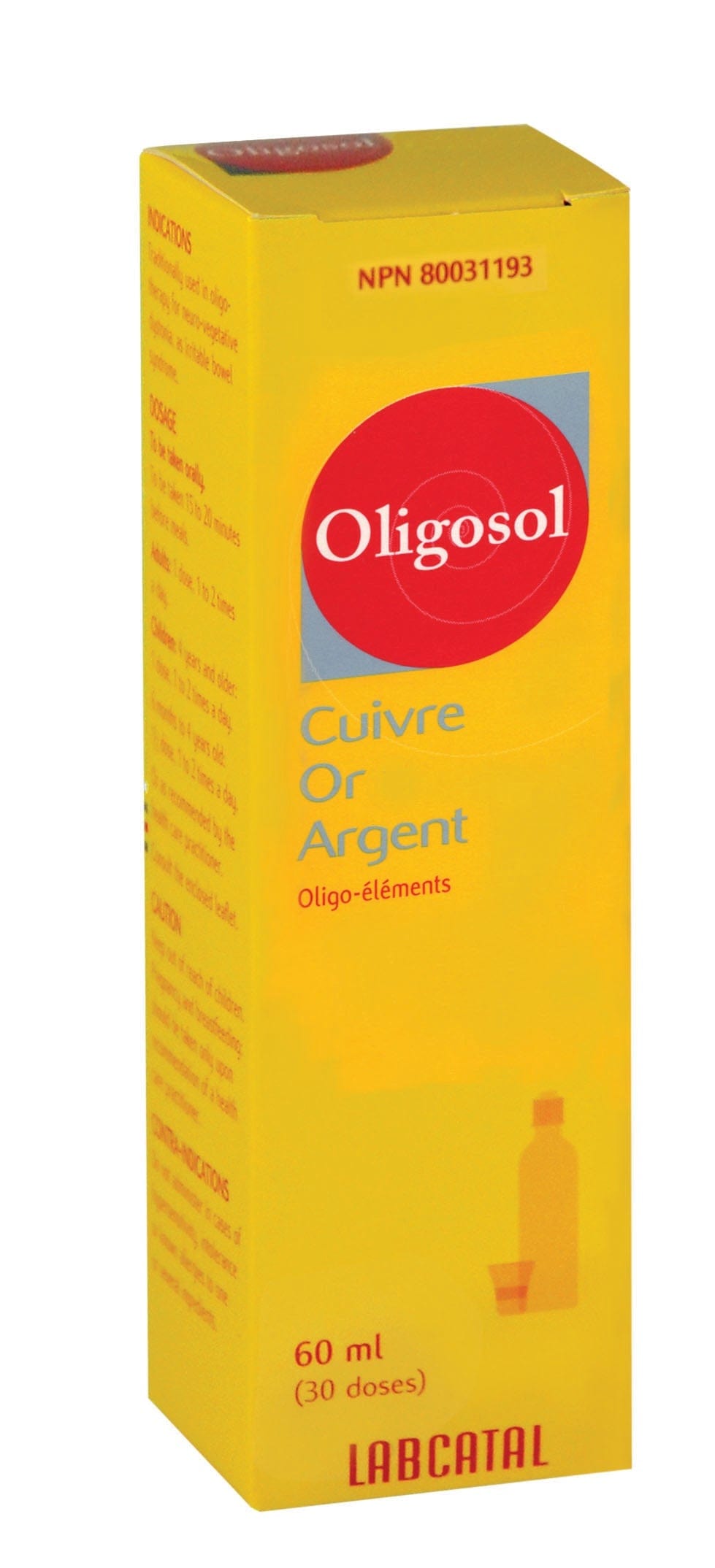 Oligosol Cuivre Or Argent 30 Doses 60ml