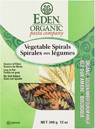 EDEN Épicerie Pâtes spirales de kamut aux légumes bio 340g