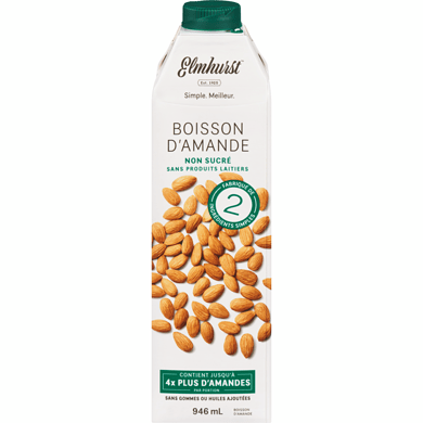 ELMHURST Épicerie Boisson aux amandes non-sucré 946ml