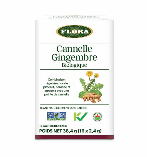 FLORA Suppléments Cannelle et gingembre bio 16s