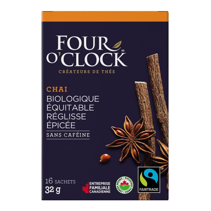 FOUR O'CLOCK Épicerie Tisane chaï réglisse épicée sans caféine bio 16s