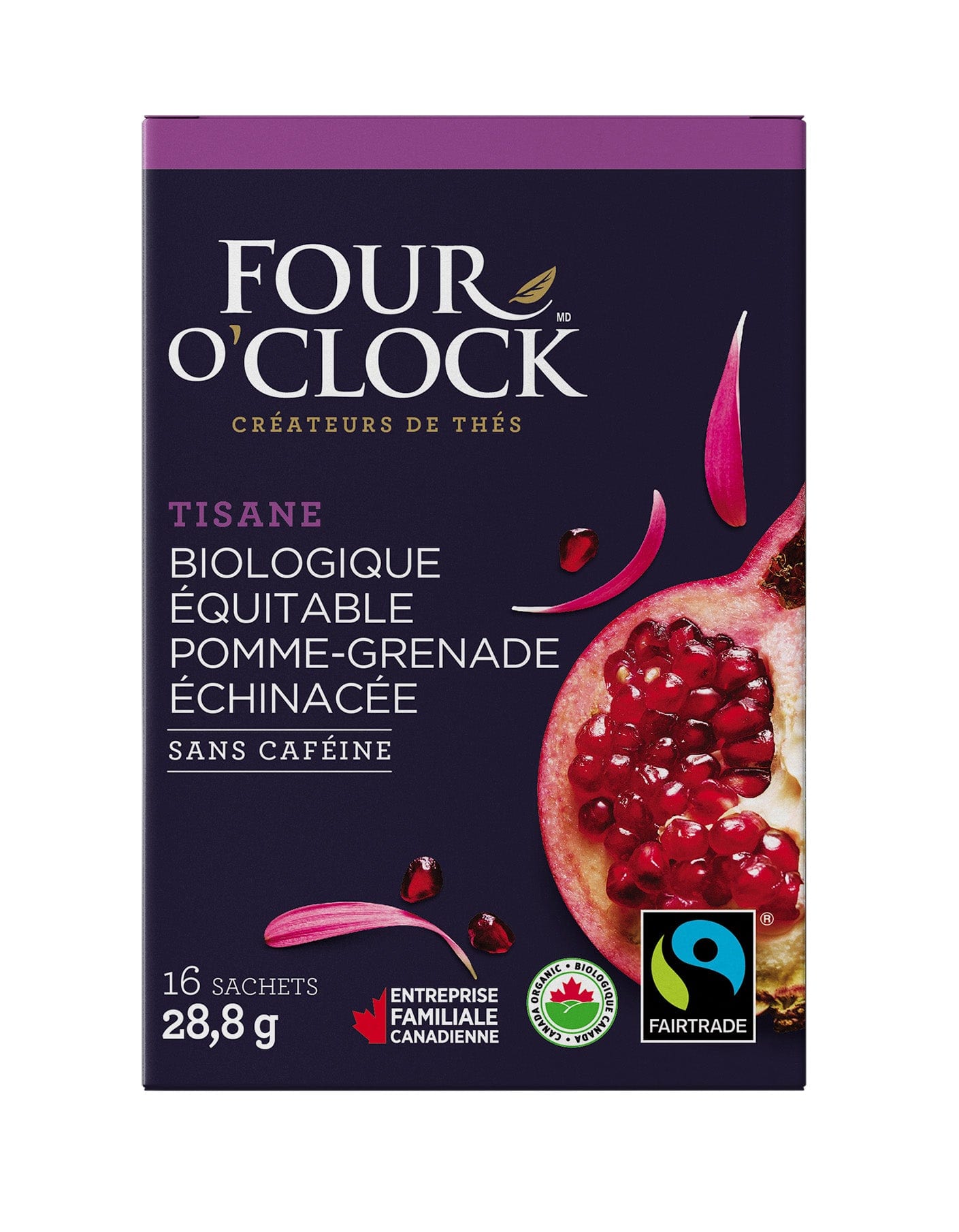 FOUR O'CLOCK Épicerie Tisane pomme-grenade et échinacée sans caféine bio 16's