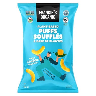 FRANKIE'S ORGANIC Épicerie Soufflés à base de plantes cheddar bio 113g