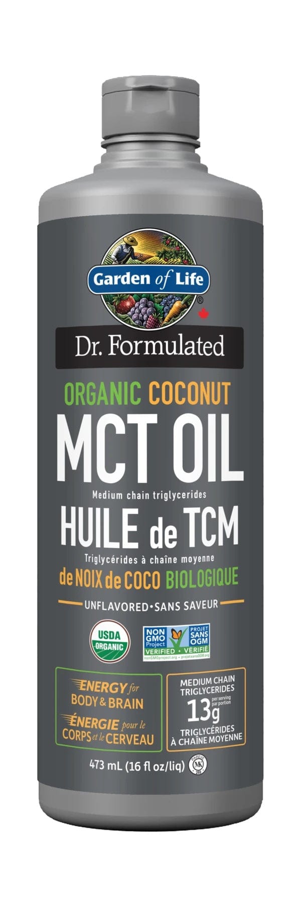 GARDEN OF LIFE Suppléments Huile de TCM 100% noix de coco Bio (sans saveur ) 473ml