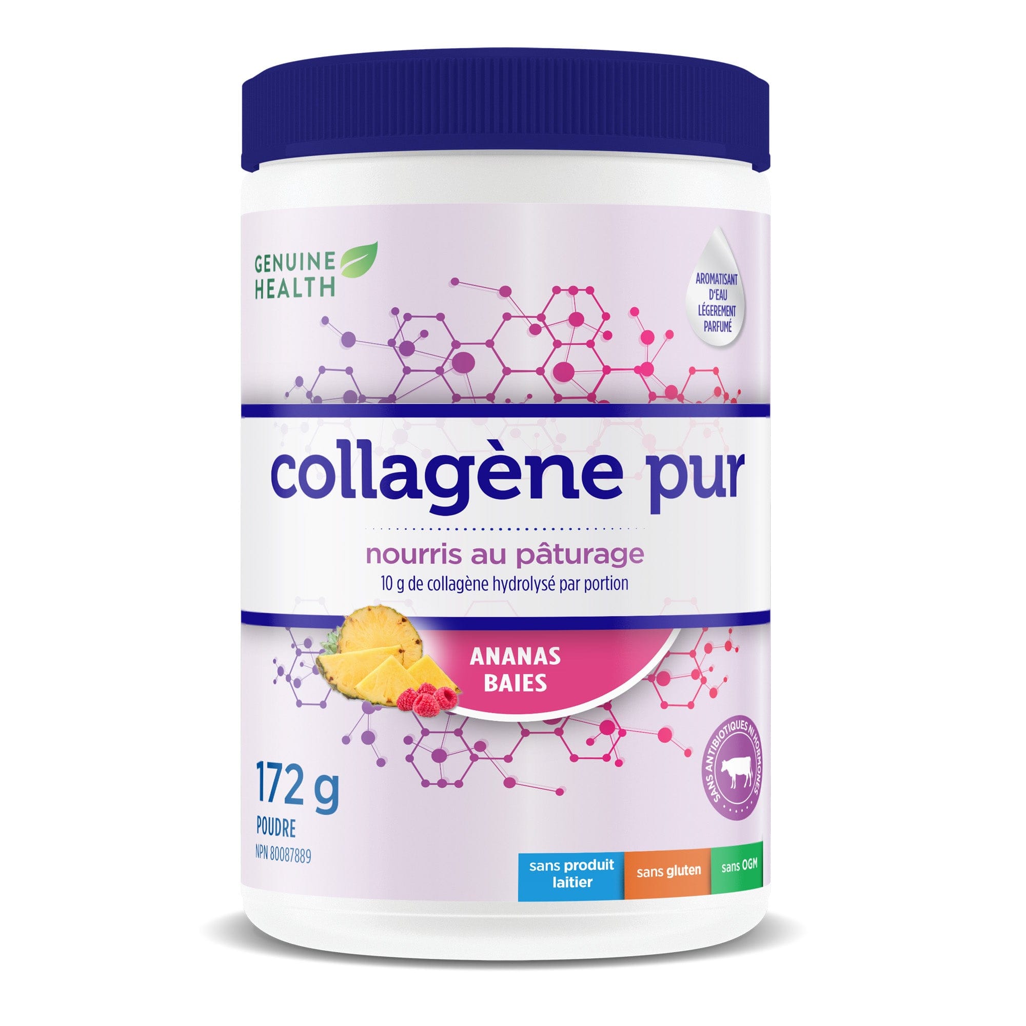 GENUINE HEALTH Suppléments Collagène bovin pur (ananas/baies) 172g