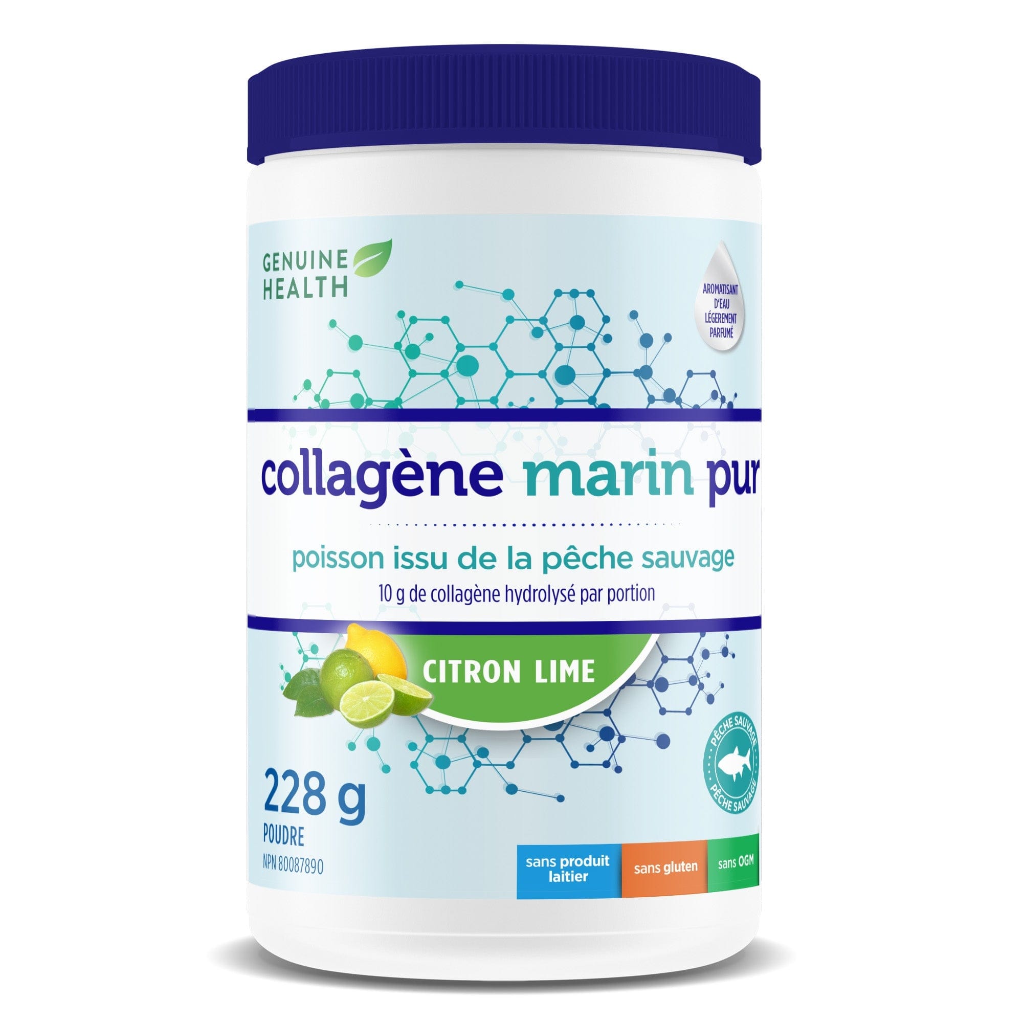 GENUINE HEALTH Suppléments Collagène marin pur (citron/lime) 228g