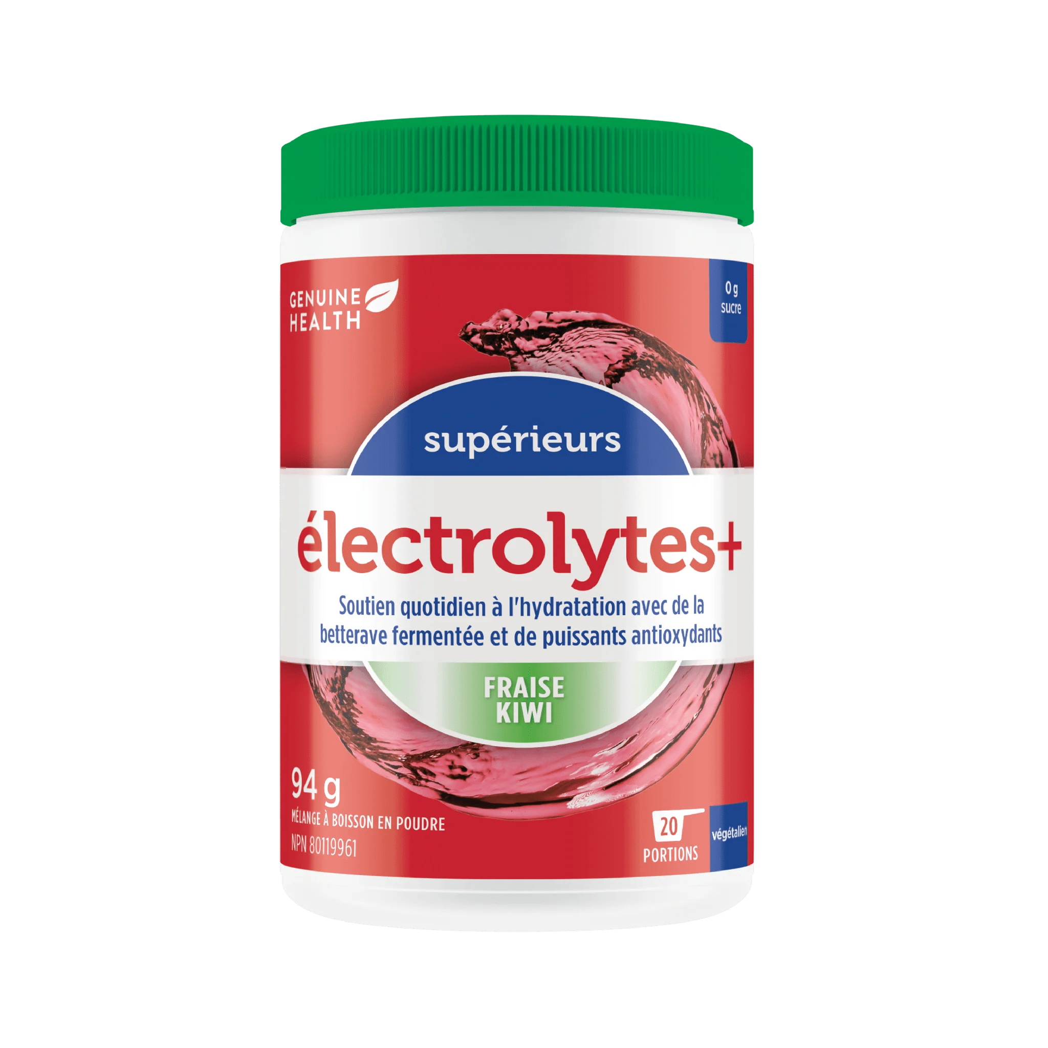 GENUINE HEALTH Suppléments Enhanced hydratation + (fraise kiwi) 94g