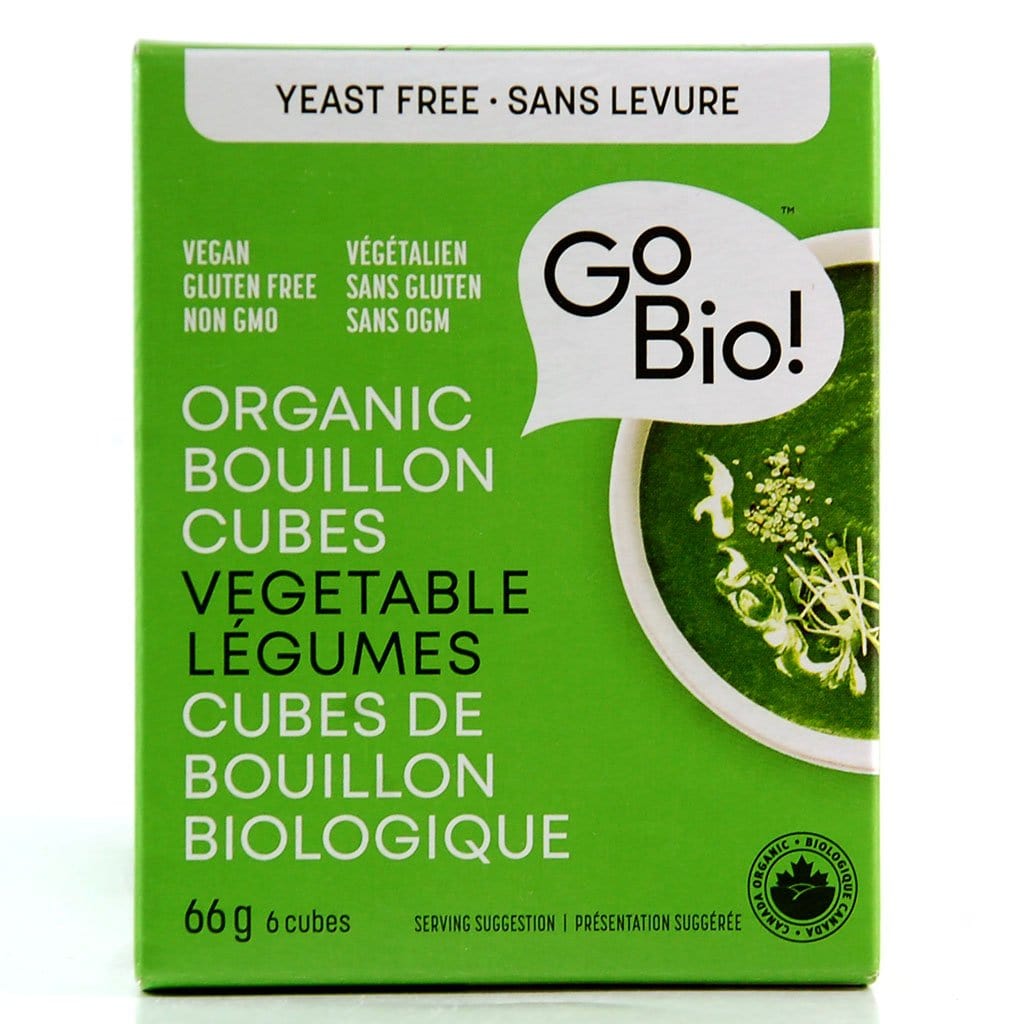 GO BIO Épicerie Cubes de bouillon bio légumes sans levure 66g
DATE DE PÉREMPTION : 28 MARS 2026