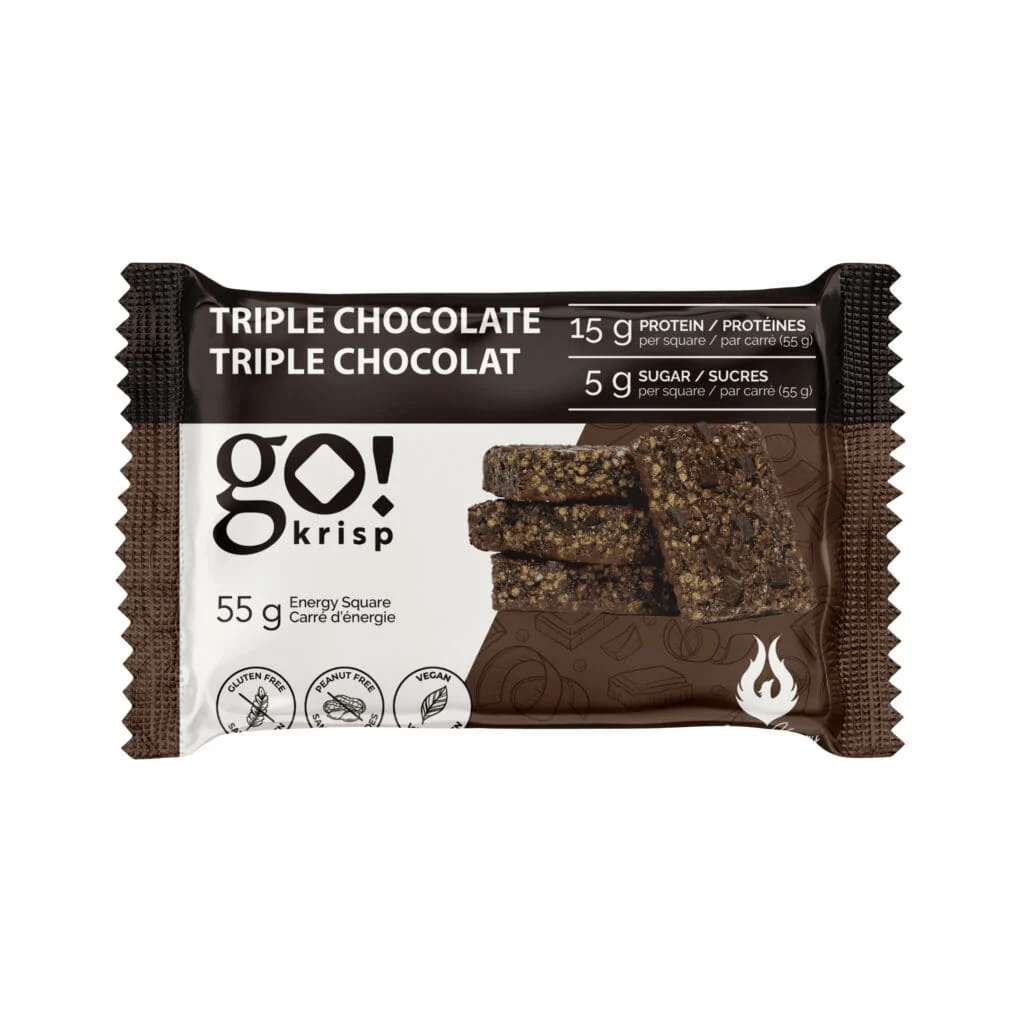 GO KRISP Épicerie Barre protéinée triple chocolat 55g