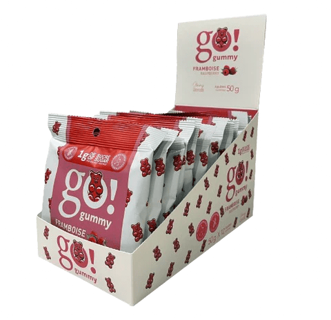 GO NUTRITION Épicerie Go Gummy - bonbons Framboises 12x50g