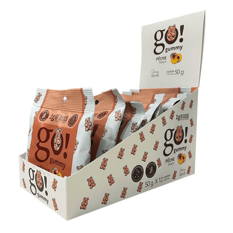 GO NUTRITION Épicerie Go Gummy - bonbons Pêches 12x50g