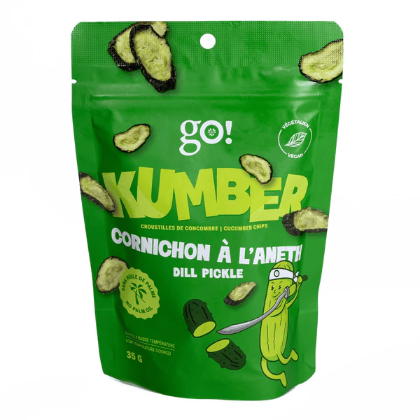GO NUTRITION Épicerie Go Kumber - Croustilles de concombre cornichon à l'aneth 35g