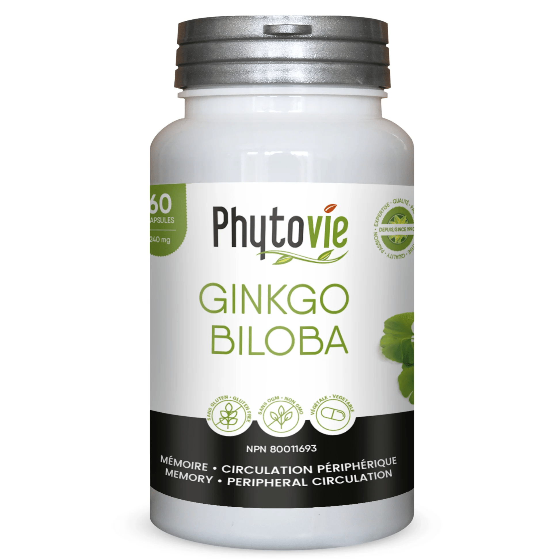 GOURMET NUTRITION Suppléments Ginkgo biloba feuille 60caps
