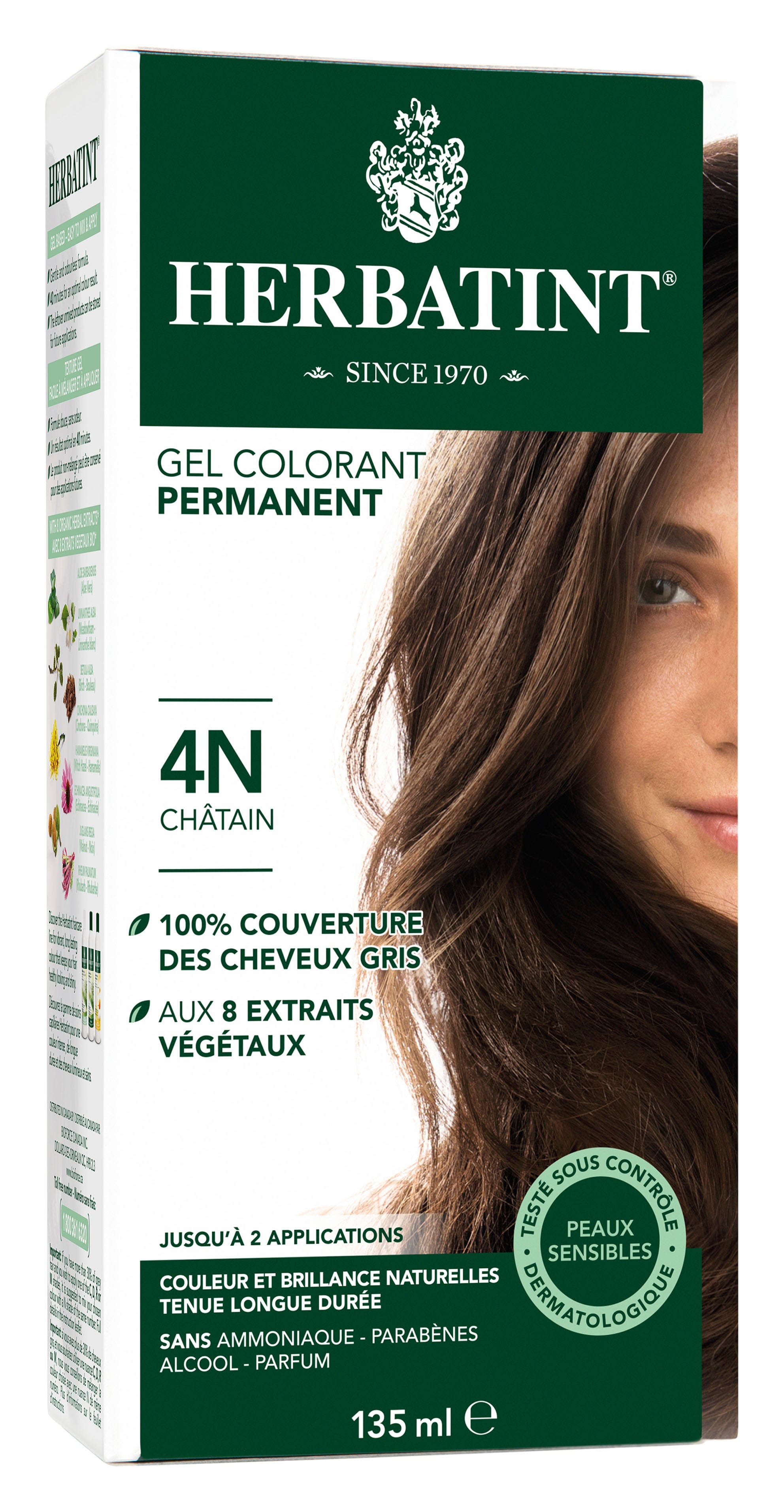 HERBATINT Soins & beauté Teinture 4N Châtain 135ml
