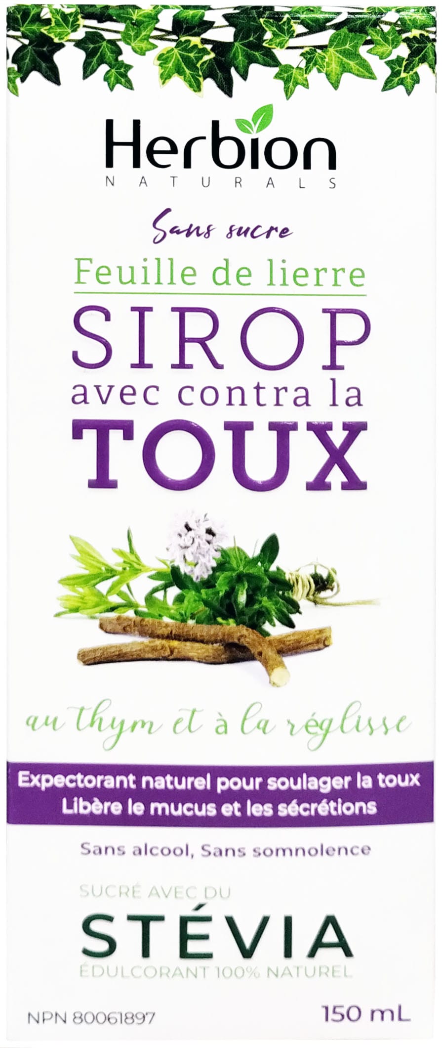 HERBION Suppléments Sirop pour la toux naturel (feuille de lierre) 150ml