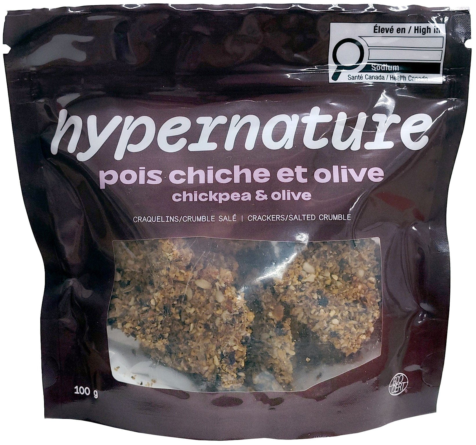 HYPERNATURE Épicerie Craquelins crumble salés au poischiche et olive 100g