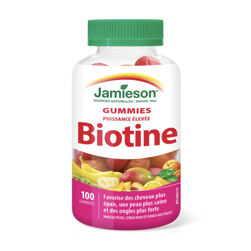 JAMIESON Suppléments Biotine gummies (mangue-pêche/citron/punch aux fruits) 100gummies