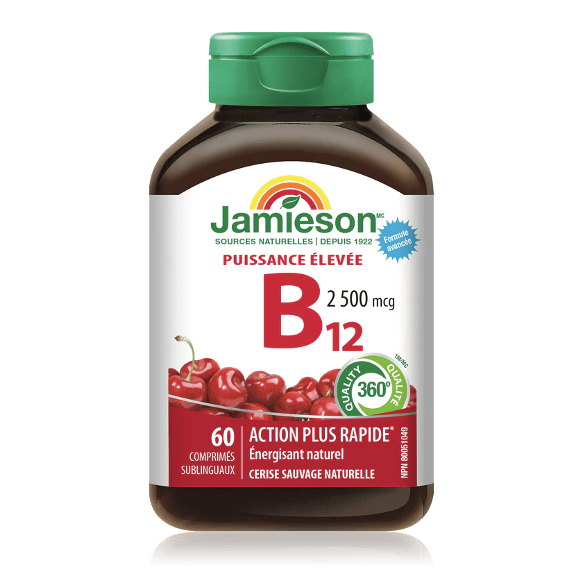 JAMIESON Suppléments Vitamine B12 (2500mg) (cerise) 60comp