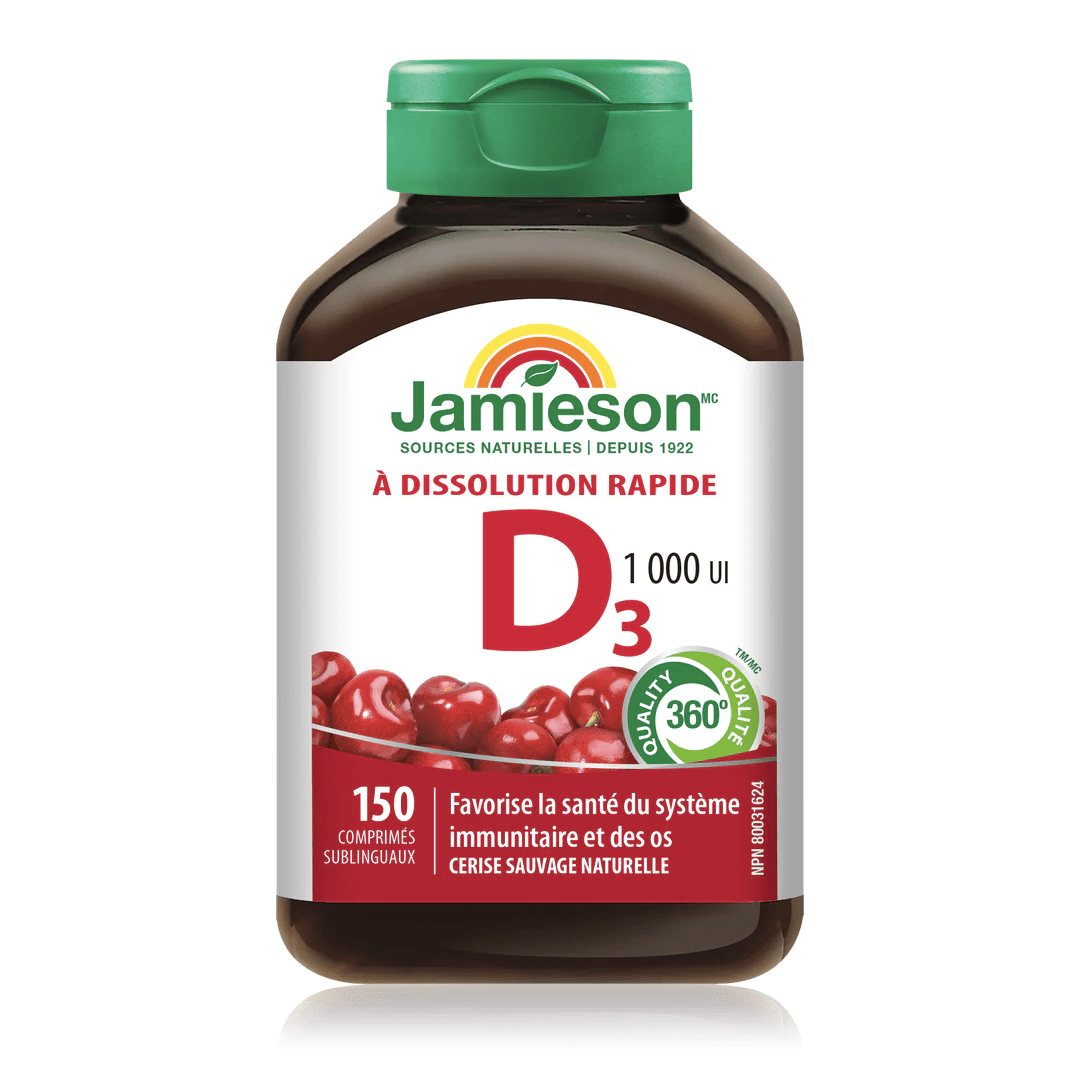 JAMIESON Suppléments Vitamine D3 (1000 ui )(cerise) 150comp