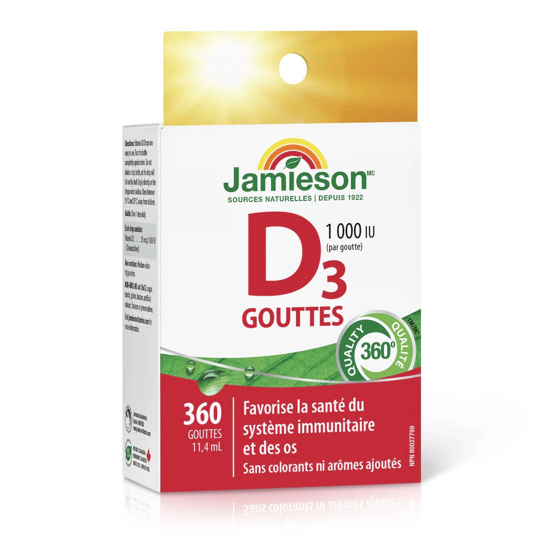 JAMIESON Suppléments Vitamine D3 (1000 ui) gouttes 11.4ml
