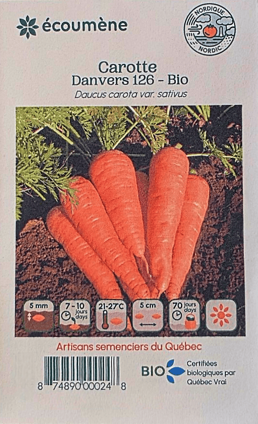 JARDINS DE L'ÉCOUMÈNE Épicerie Semence carottes Danvers 126 bio (un)