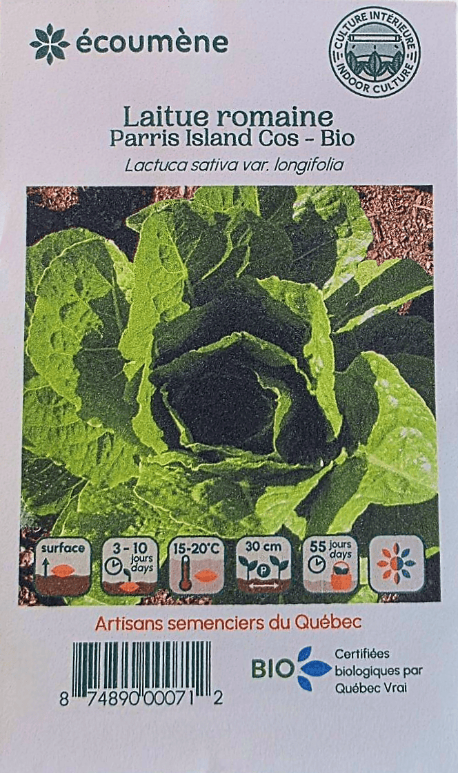JARDINS DE L'ÉCOUMÈNE Épicerie Semence laitue romaine Parris Island Cos bio (un)