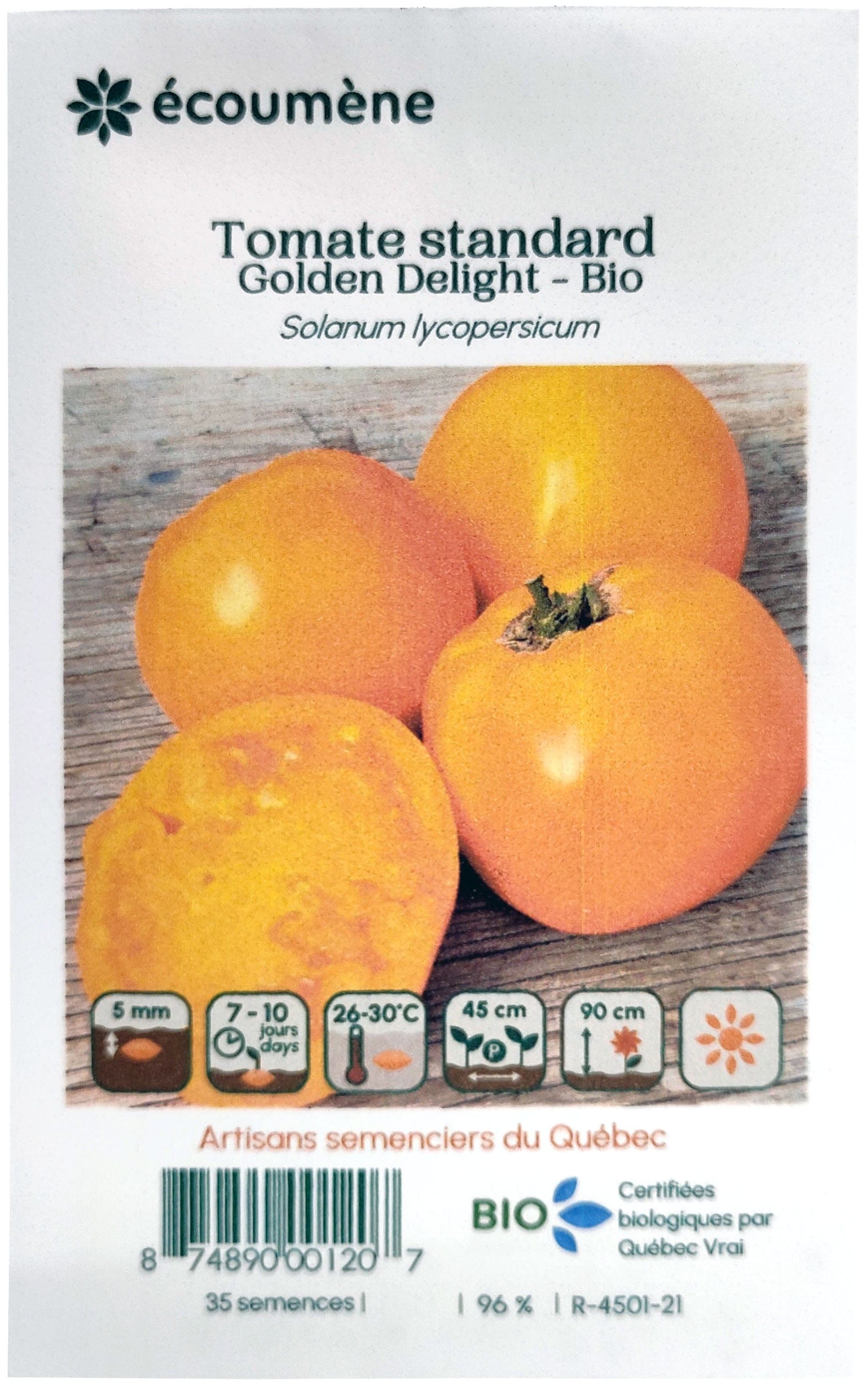 JARDINS DE L'ÉCOUMÈNE Épicerie Semence tomate standard Golden Delight bio (un)
