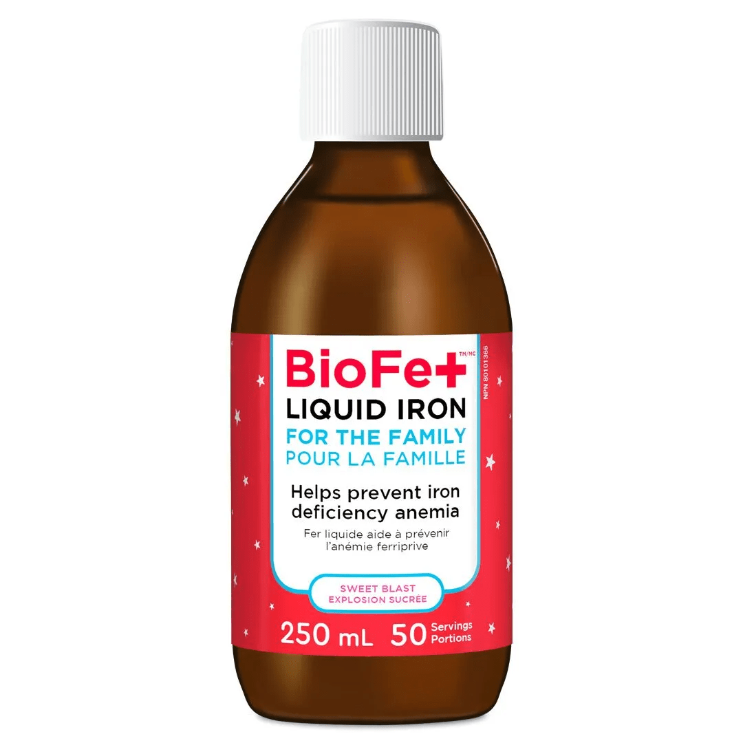 KIDSTAR NUTRIENTS Suppléments BioFe+ Fer liquide pour la famille (explosion sucrée)  250ml