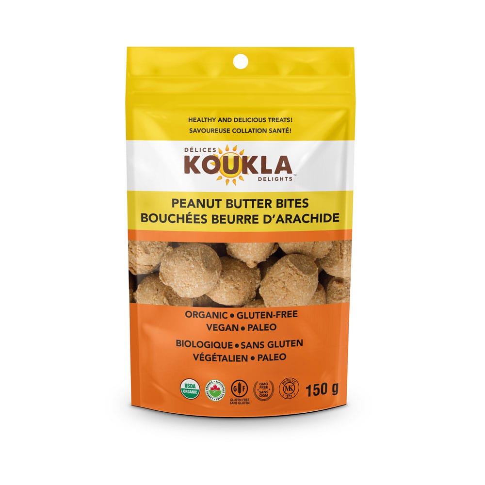 KOUKLA Épicerie Bouchées beurre arachides bio 150g
DATE DE PÉREMPTION : 11 JUIN 2025